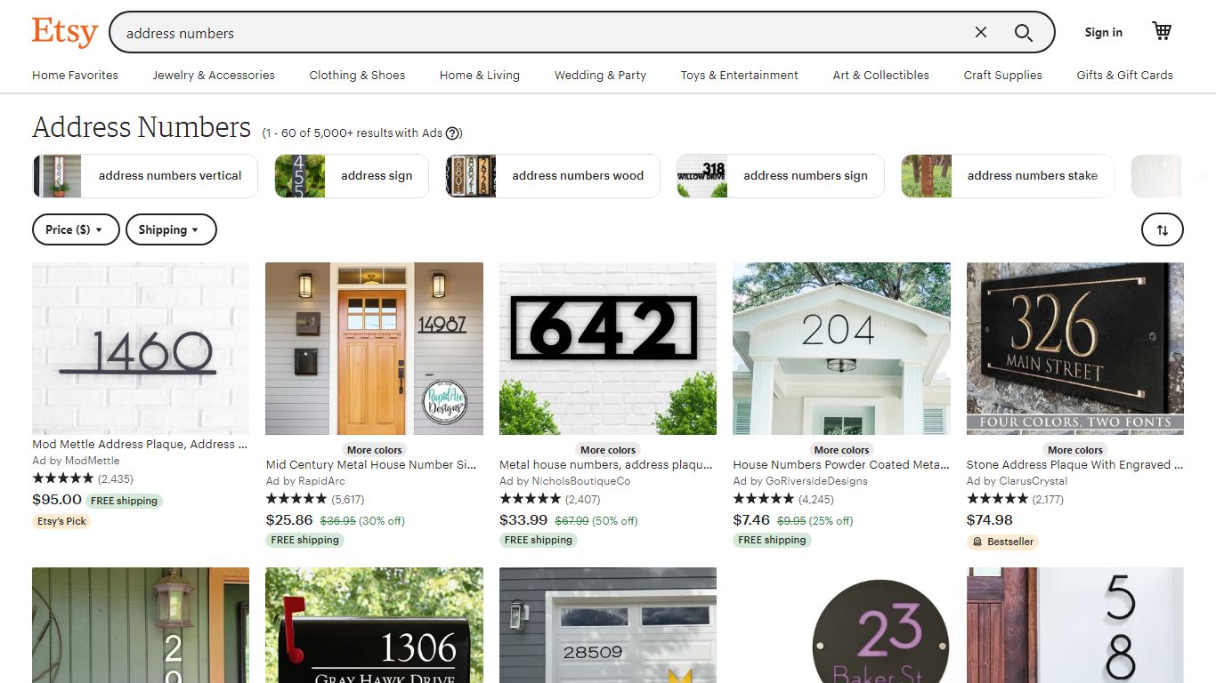 Address Numbers - Etsy